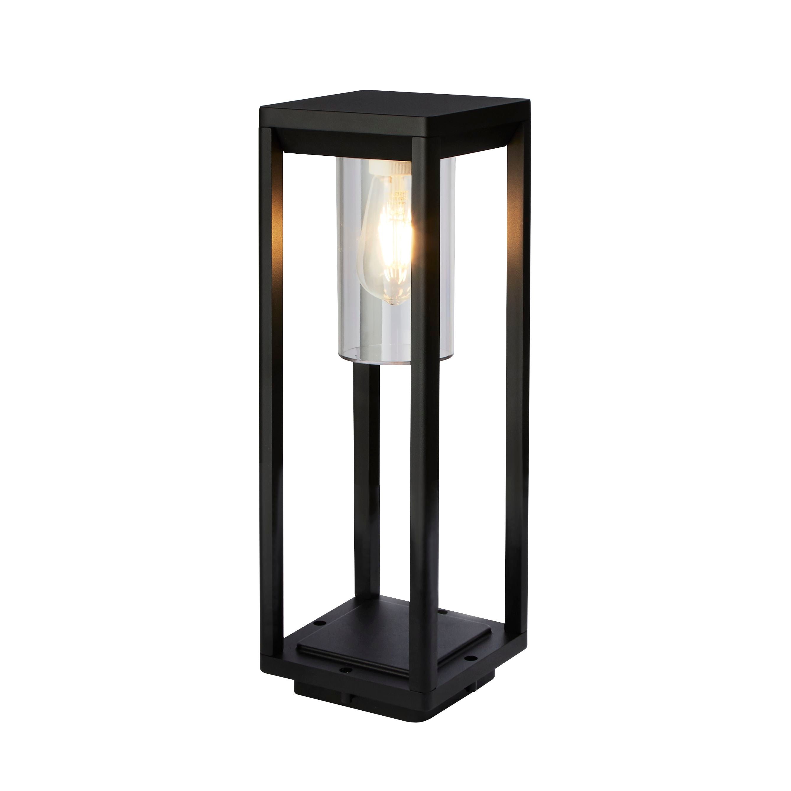 Atlanta Outdoor Post - Black Metal & Polycarbonate
