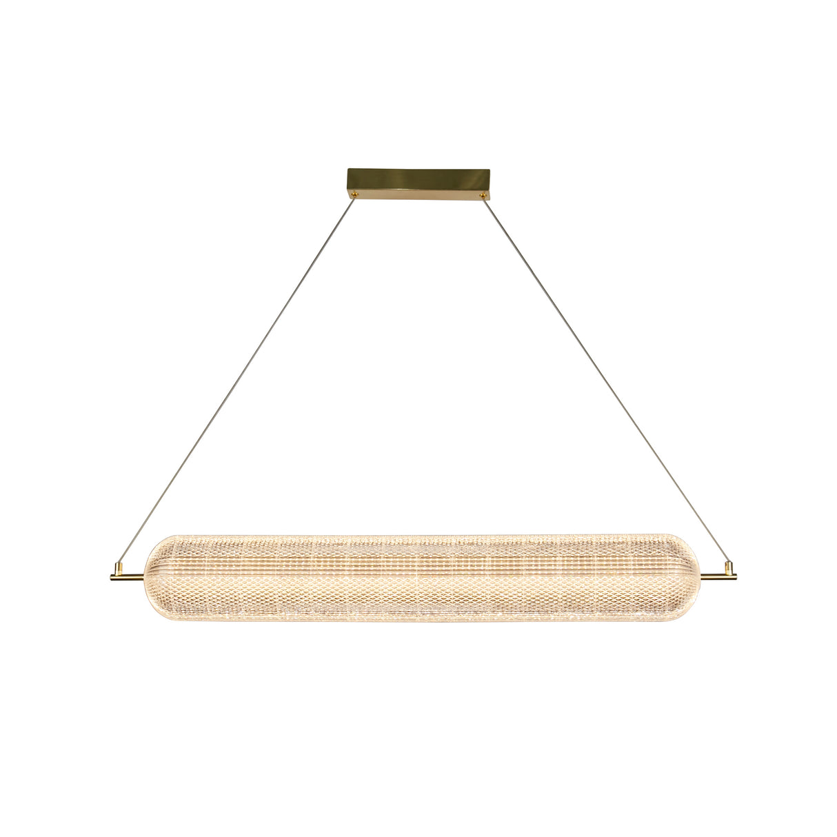 Capsule LED Convertible Pendant, Satin Brass Metal and Acryl