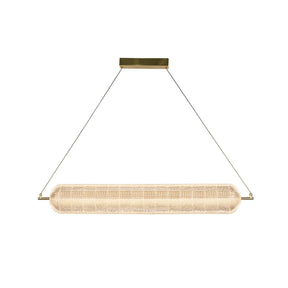 Capsule LED Convertible Pendant, Satin Brass Metal and Acryl