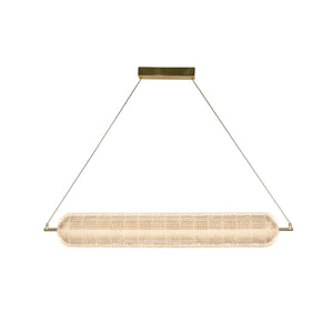 Capsule LED Convertible Pendant, Satin Brass Metal and Acryl