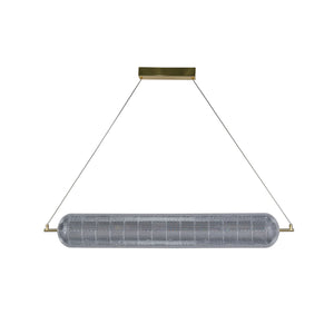 Searchlight Electric Capsule LED Convertible Pendant, Satin Brass Metal and Acryl 28800SB