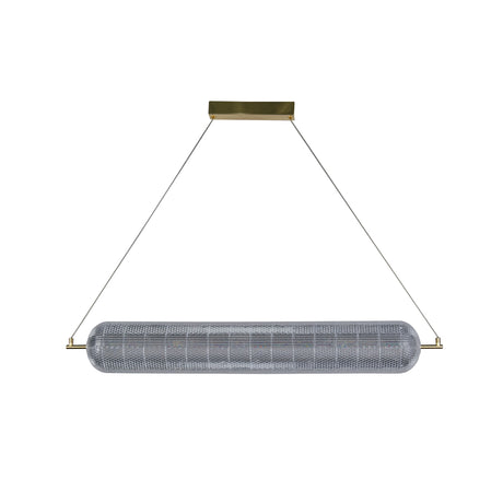 Searchlight Electric Capsule LED Convertible Pendant, Satin Brass Metal and Acryl 28800SB