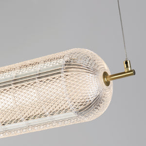 Searchlight Electric Capsule LED Convertible Pendant, Satin Brass Metal and Acryl 28800SB