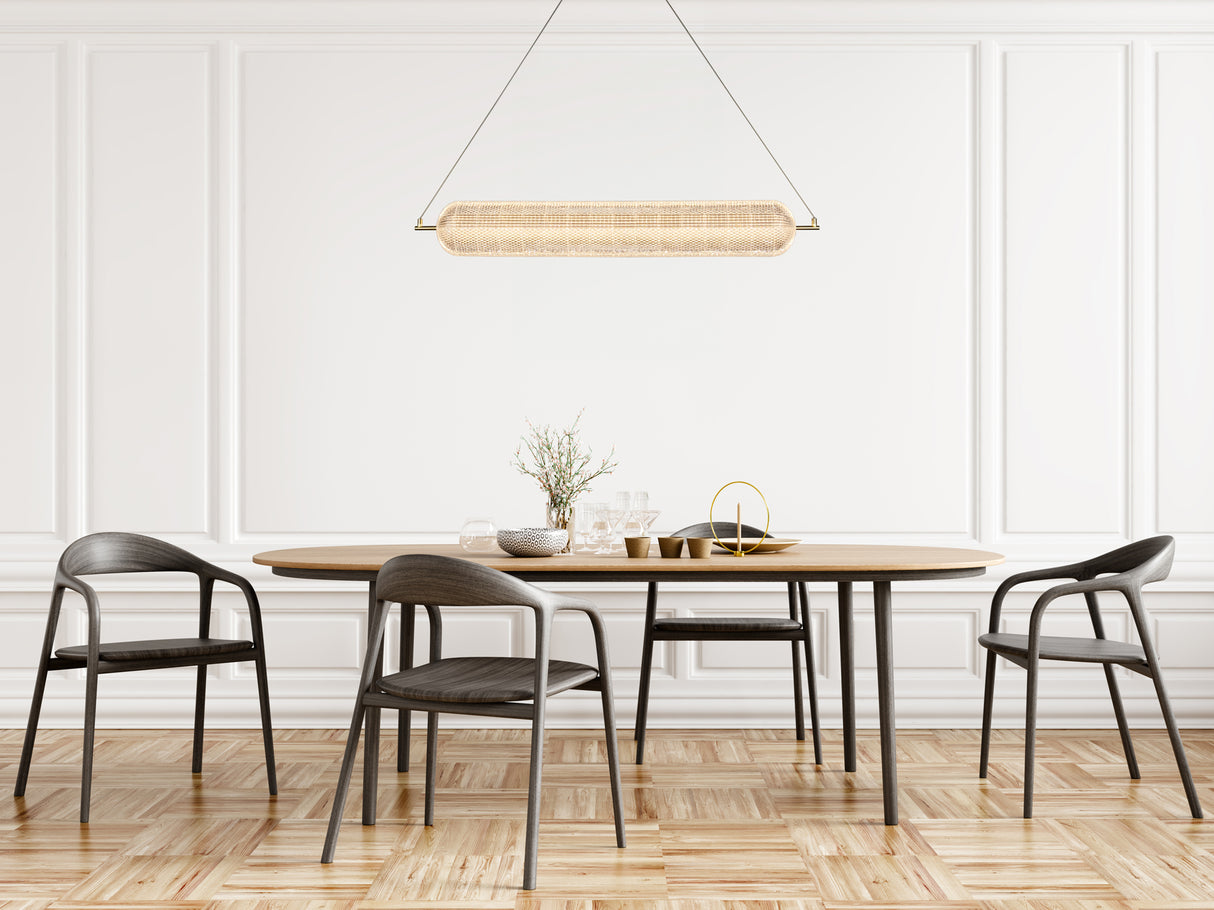 Searchlight Electric Capsule LED Convertible Pendant, Satin Brass Metal and Acryl 28800SB