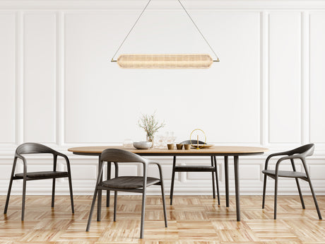 Searchlight Electric Capsule LED Convertible Pendant, Satin Brass Metal and Acryl 28800SB