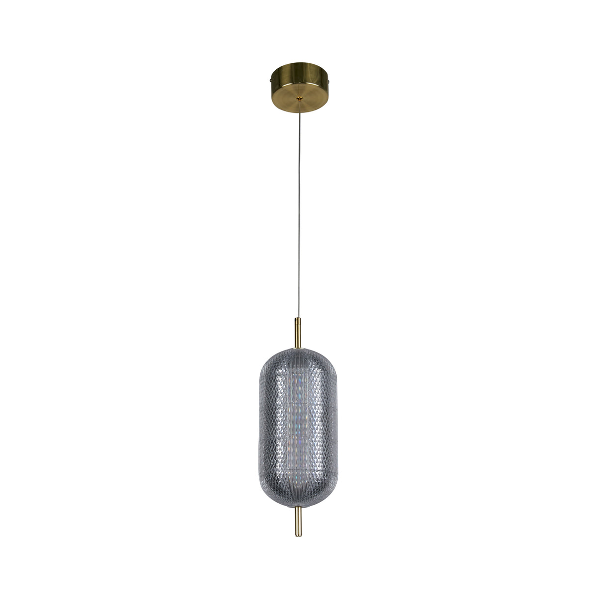 Searchlight Electric Capsule LED Pendant, Satin Brass Metal and Acrylic Shade 28803SB