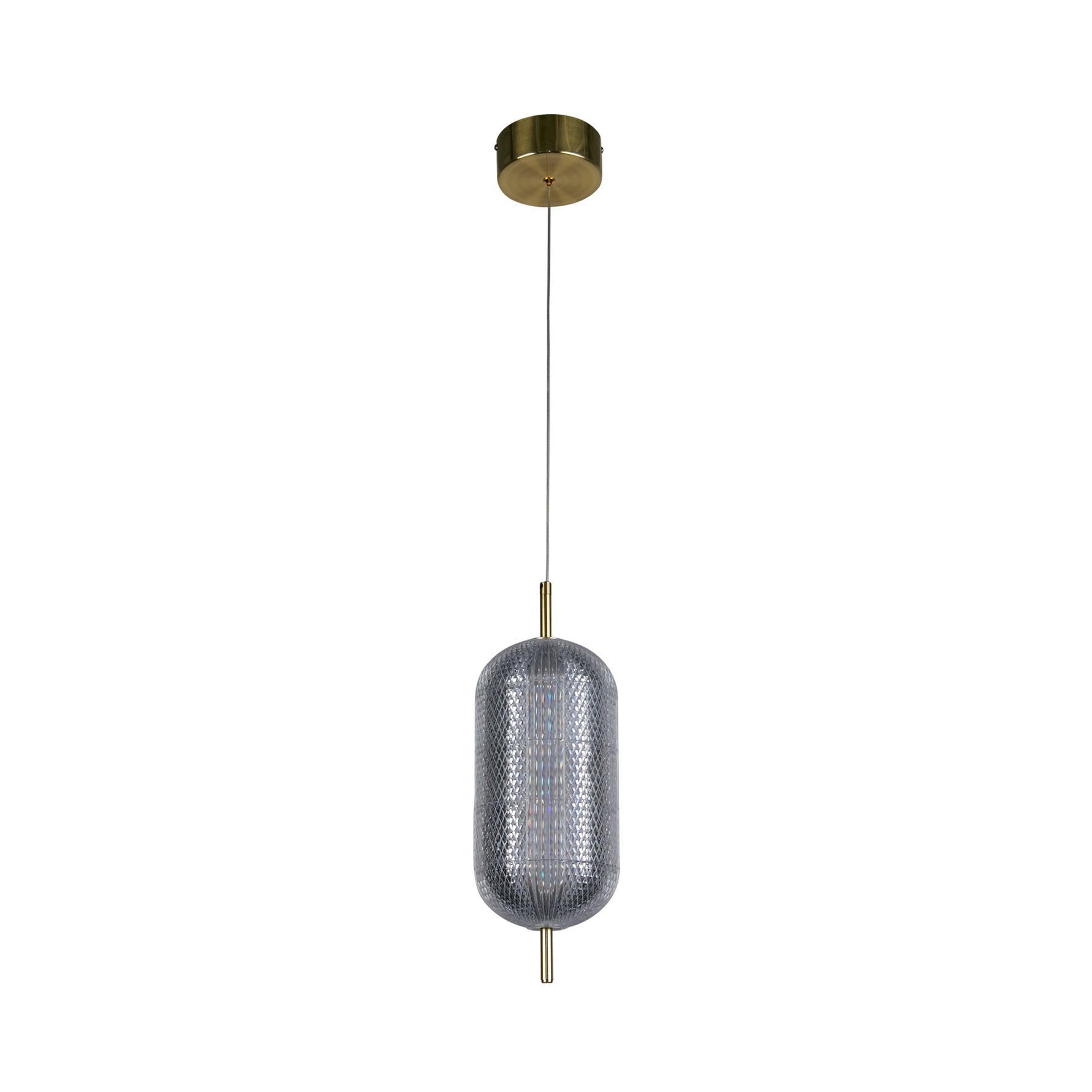 Searchlight Electric Capsule LED Pendant, Satin Brass Metal and Acrylic Shade 28803SB