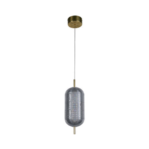 Searchlight Electric Capsule LED Pendant, Satin Brass Metal and Acrylic Shade 28803SB