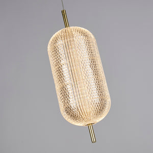 Searchlight Electric Capsule LED Pendant, Satin Brass Metal and Acrylic Shade 28803SB