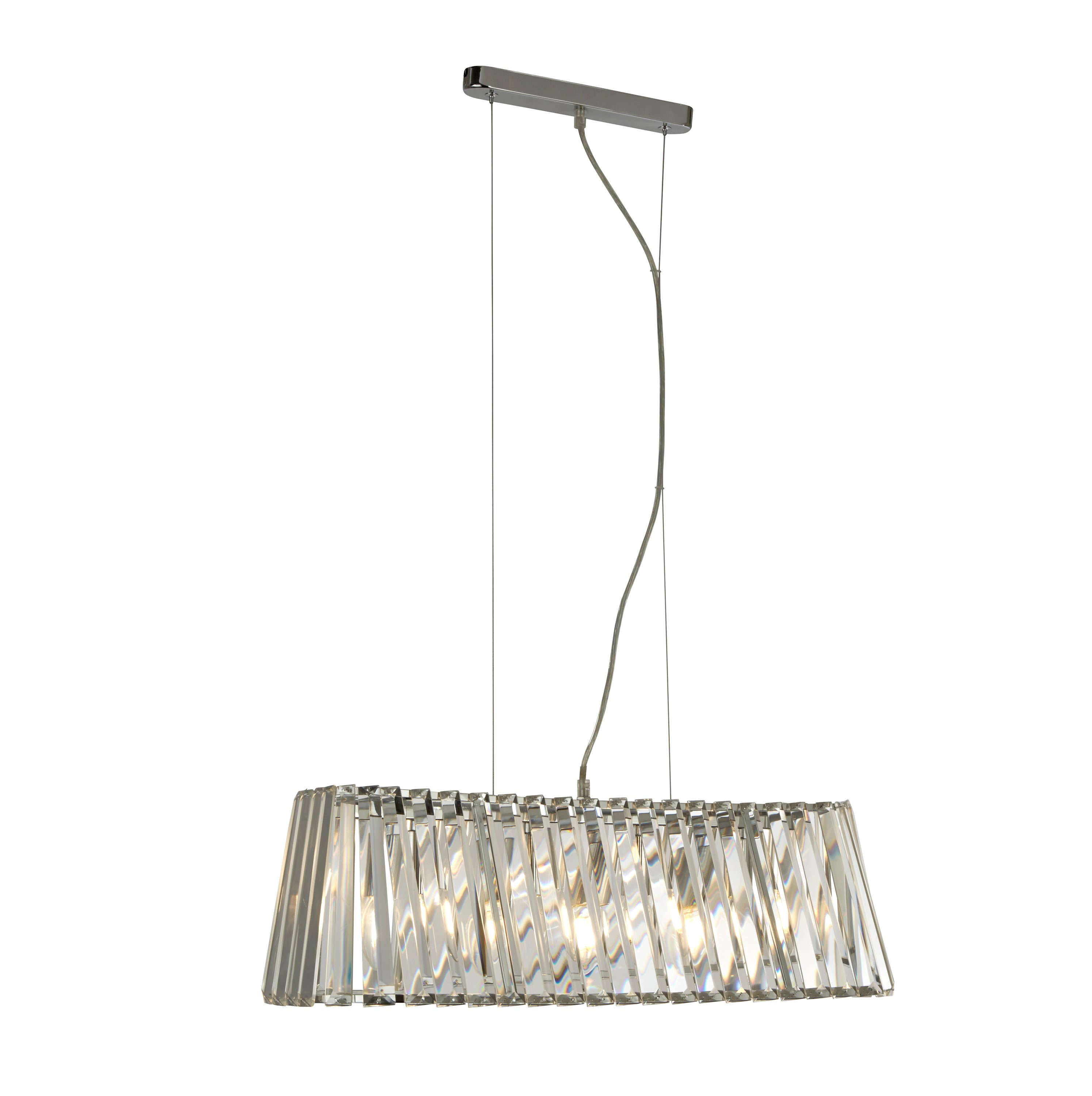 Tiara 4Lt Pendant - Chrome & Crystal