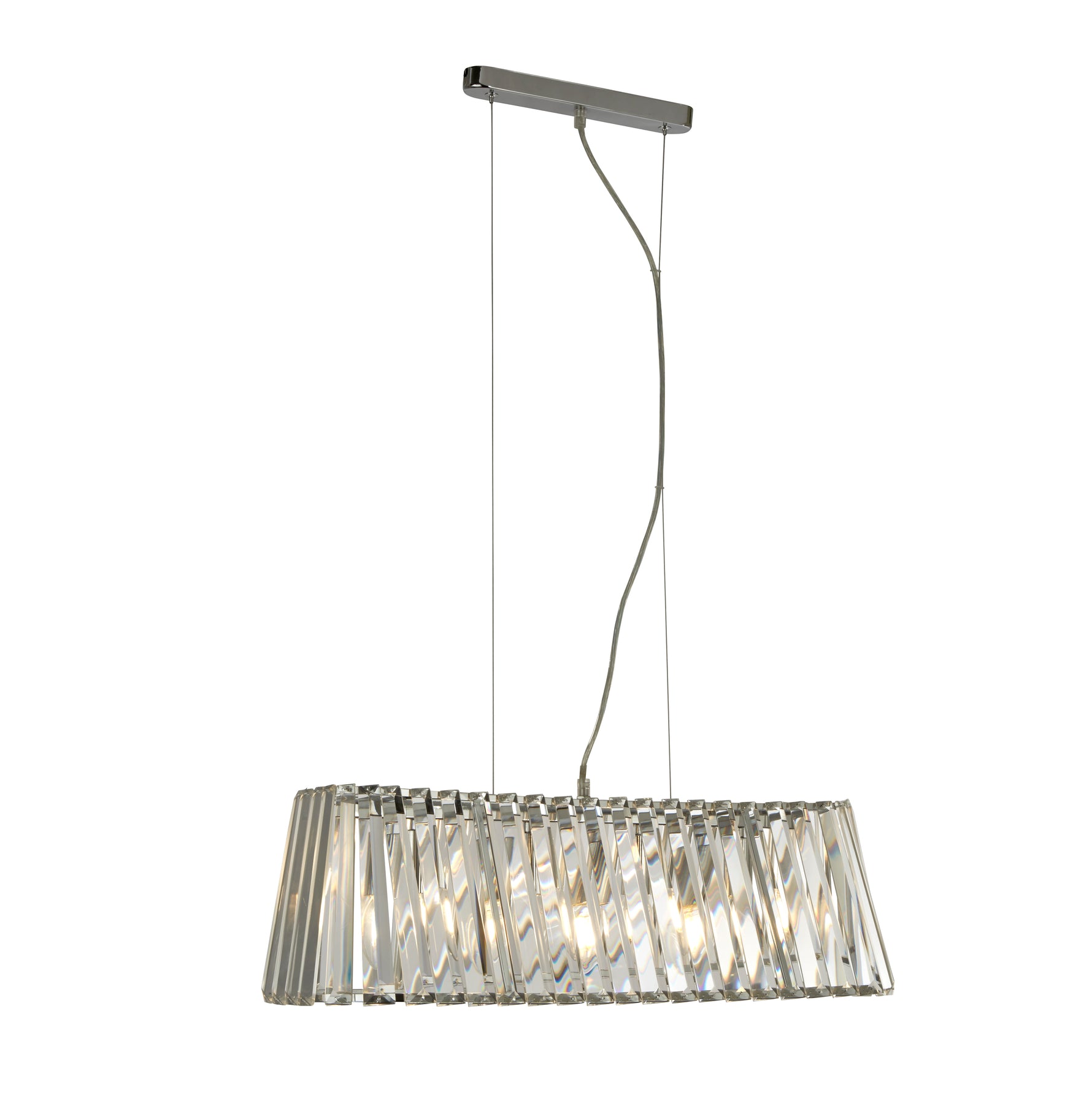 Tiara 4Lt Pendant - Chrome & Crystal