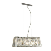 Tiara 4Lt Pendant - Chrome & Crystal