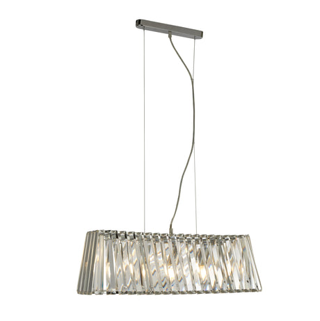 Tiara 4Lt Pendant - Chrome & Crystal