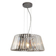 Tiara 5Lt Pendant to Semi-Flush - Chrome Metal & Clear Glass