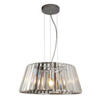 Tiara 5Lt Pendant to Semi-Flush - Chrome Metal & Clear Glass