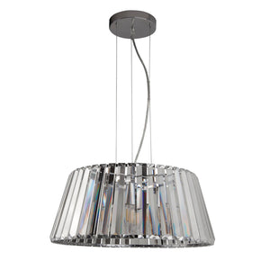 Searchlight Electric Tiara 5Lt Pendant to Semi-Flush - Chrome Metal & Clear Glass 2895-5CC