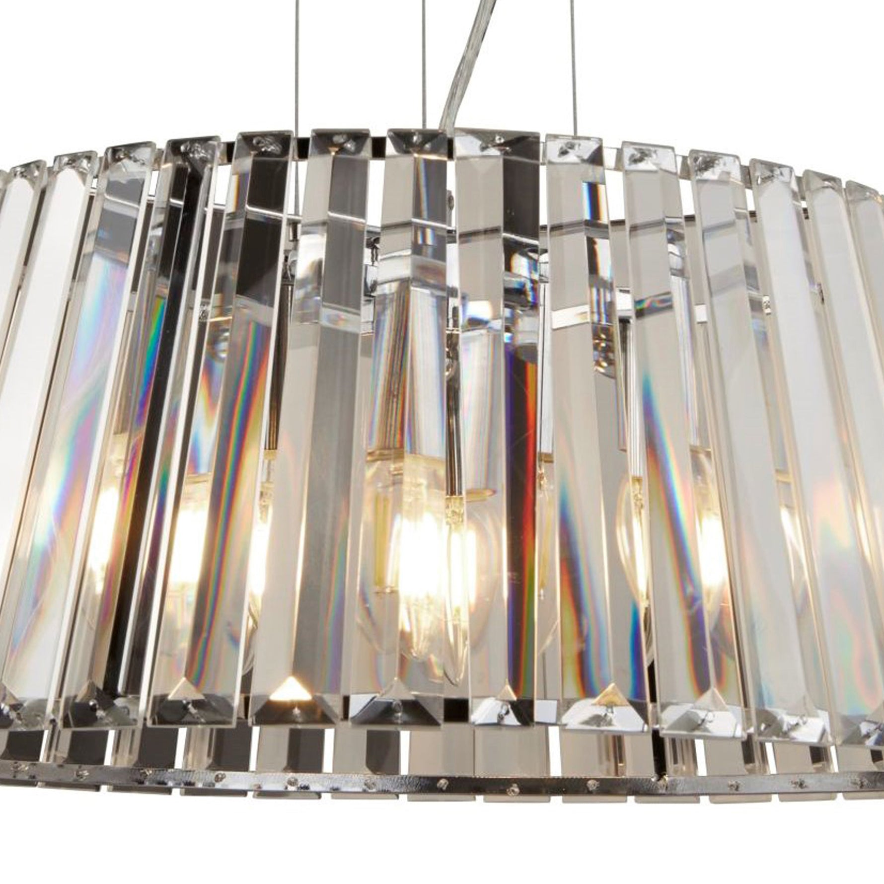 Searchlight Electric Tiara 5Lt Pendant to Semi-Flush - Chrome Metal & Clear Glass 2895-5CC