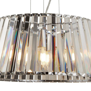 Searchlight Electric Tiara 5Lt Pendant to Semi-Flush - Chrome Metal & Clear Glass 2895-5CC