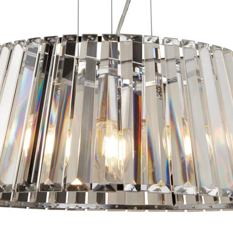 Searchlight Electric Tiara 5Lt Pendant to Semi-Flush - Chrome Metal & Clear Glass 2895-5CC