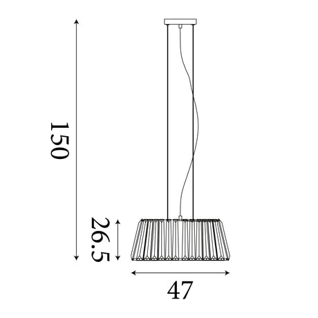 Searchlight Electric Tiara 5Lt Pendant to Semi-Flush - Chrome Metal & Clear Glass 2895-5CC