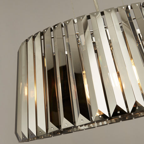 Searchlight Electric Tiara 5Lt Pendant to Semi-Flush- Chrome Metal & Smoked Glass 2895-5SM