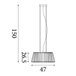 Searchlight Electric Tiara 5Lt Pendant to Semi-Flush- Chrome Metal & Smoked Glass 2895-5SM