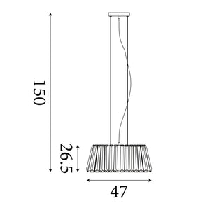 Searchlight Electric Tiara 5Lt Pendant to Semi-Flush- Chrome Metal & Smoked Glass 2895-5SM