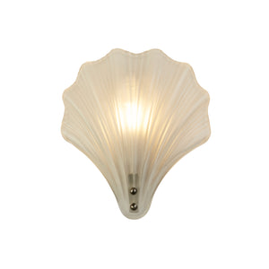 Shell 1Lt Wall Light, Satin Silver Metal &Frosted Glass IP44
