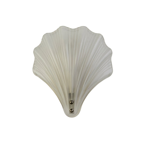Searchlight Electric Shell 1Lt Wall Light, Satin Silver Metal &Frosted Glass IP44 28980SS