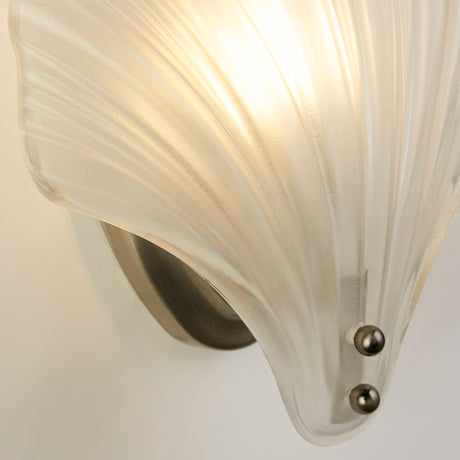Searchlight Electric Shell 1Lt Wall Light, Satin Silver Metal &Frosted Glass IP44 28980SS
