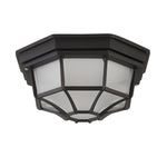 Searchlight Electric Vermont Outdoor Wall/Ceiling Light - Black Metal & Glass 2942BK