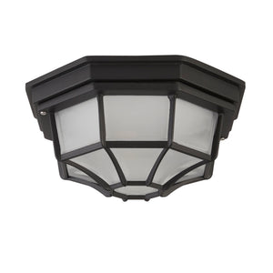 Searchlight Electric Vermont Outdoor Wall/Ceiling Light - Black Metal & Glass 2942BK