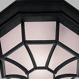 Searchlight Electric Vermont Outdoor Wall/Ceiling Light - Black Metal & Glass 2942BK