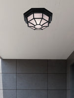 Searchlight Electric Vermont Outdoor Wall/Ceiling Light - Black Metal & Glass 2942BK