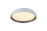 Saucer LED Flush, White and Latte Metal