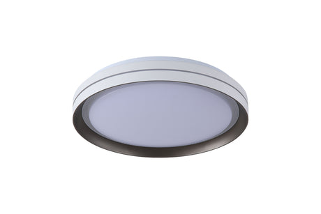 Searchlight Electric Saucer LED Flush, White and Latte Metal 29612-39WH