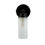 Searchlight Electric Imperial 1Lt Wall Light, Matt Black Metal & Clear Ribbed Gla 29981BK