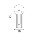 Searchlight Electric Imperial 1Lt Wall Light, Matt Black Metal & Clear Ribbed Gla 29981BK