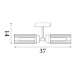 Searchlight Electric Imperial 2Lt Wall Light, Satin Brass Metal & Clear Ribbed Gl 29982SB