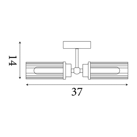 Searchlight Electric Imperial 2Lt Wall Light, Satin Brass Metal & Clear Ribbed Gl 29982SB