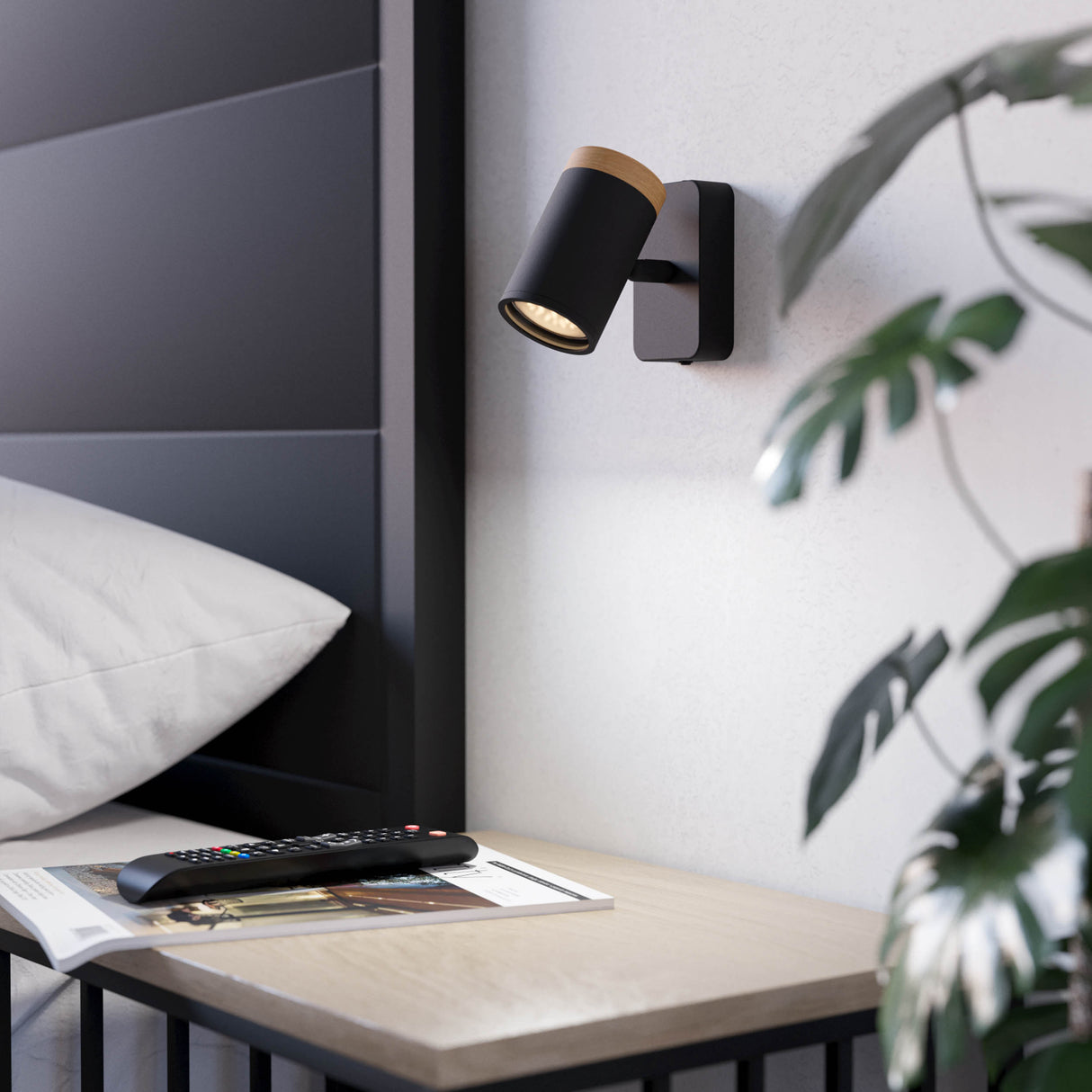 Eglo EU Castorama LED Single Wall Spotlight Modern Black & Brown 