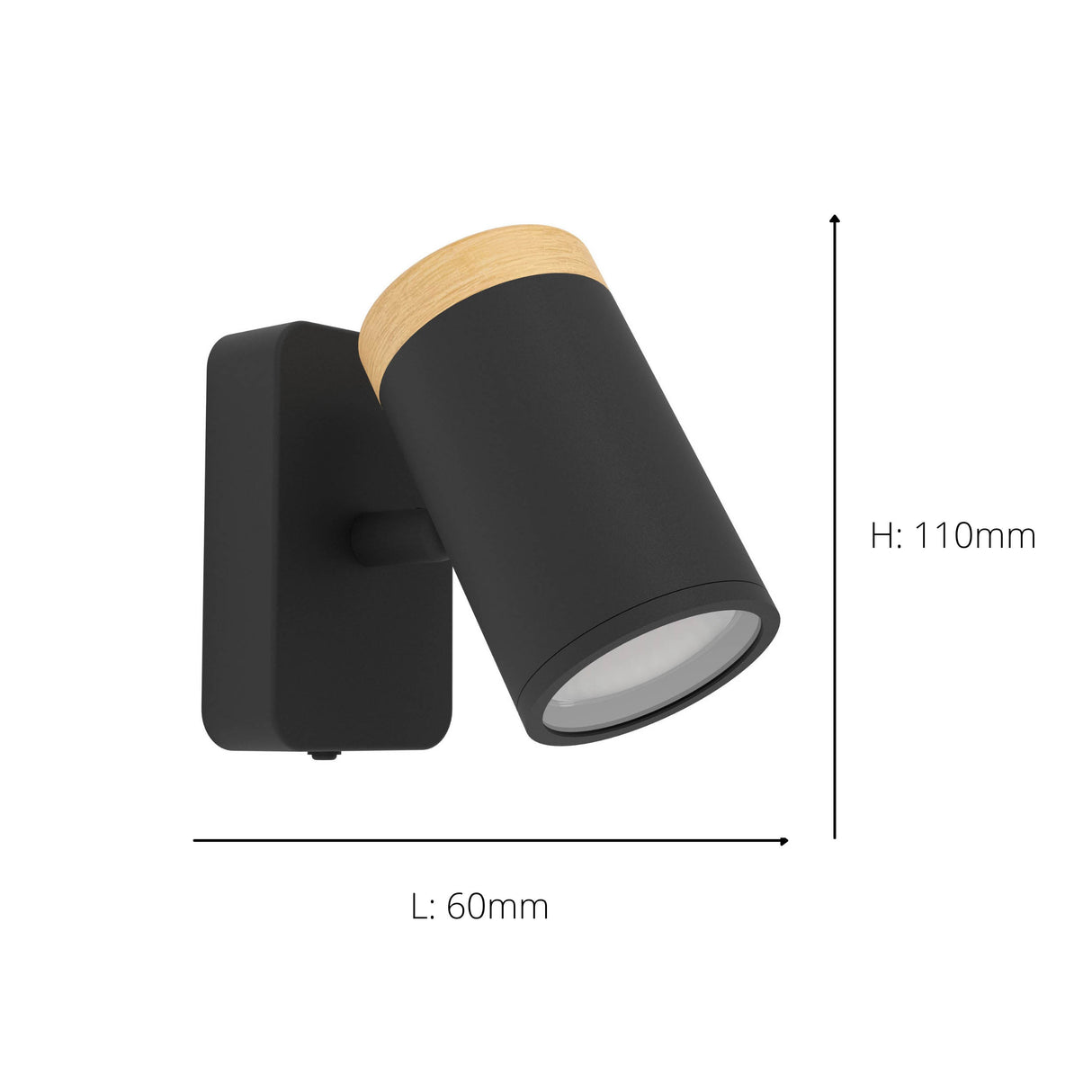 Eglo EU Castorama LED Single Wall Spotlight Modern Black & Brown
