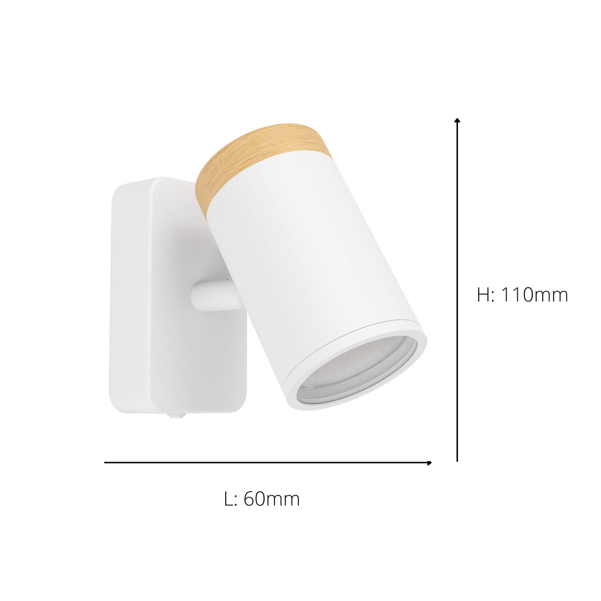 Eglo EU Castorama LED Single Wall Spotlight White & Brown