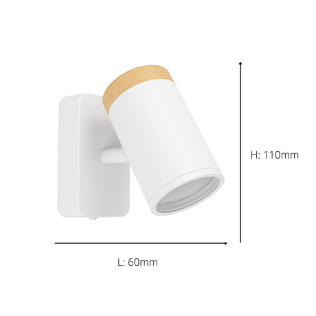 Eglo EU Castorama LED Single Wall Spotlight White & Brown