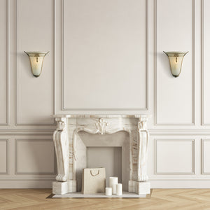 Searchlight Electric Nashville Wall Light - Antique Brass & Scavo Glass 30002