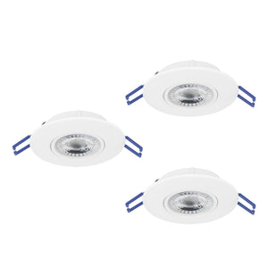 Eglo EU GEDREZ Recessed LED Light – White, CCT Selectable, Warm to Cool White, Slim Indoor Ceiling Downlight