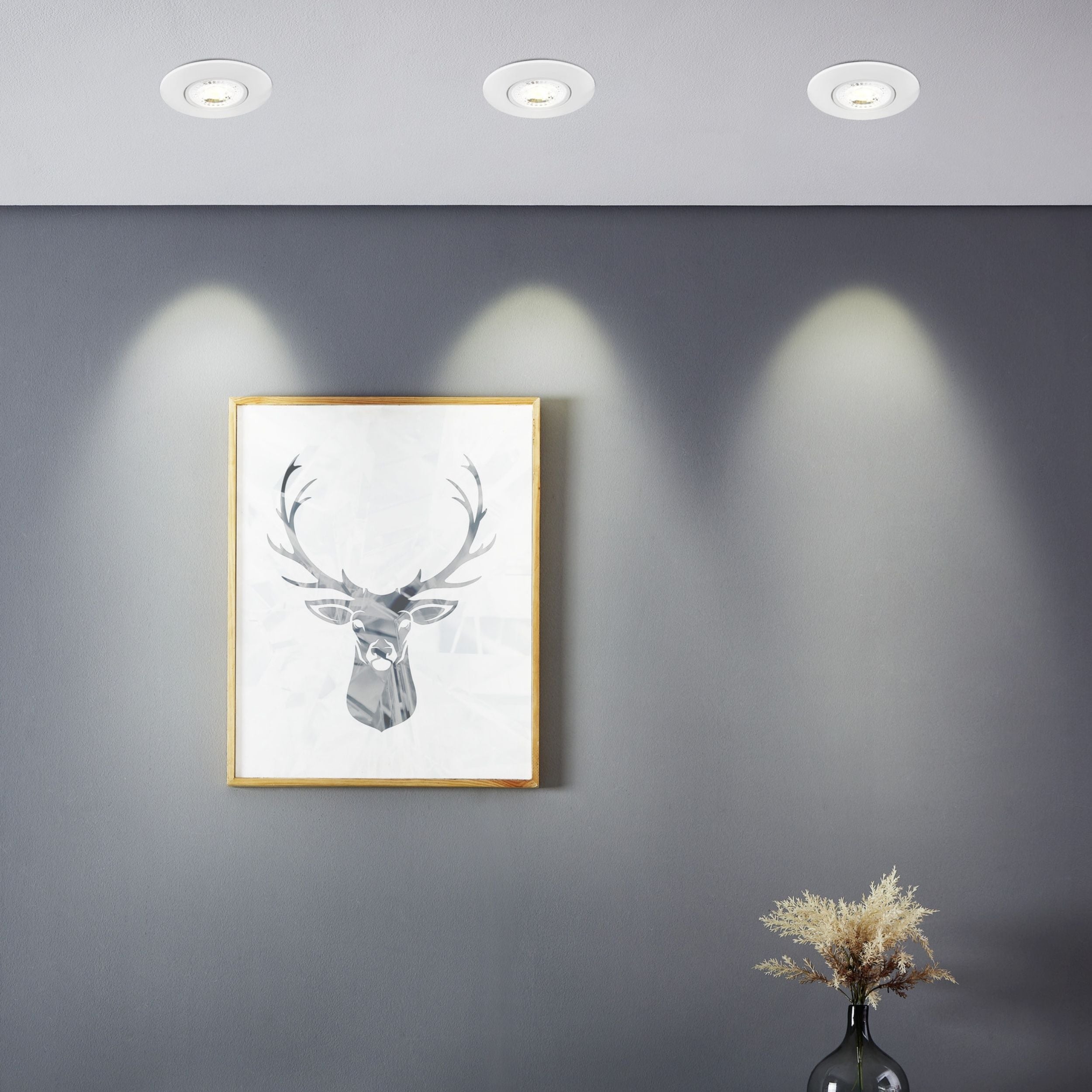 Eglo EU GEDREZ Recessed LED Light – Black, CCT Selectable, Warm to Cool White, Slim Indoor Ceiling Downlight