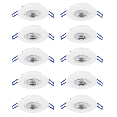 Eglo EU GEDREZ Recessed LED Light – White, CCT Selectable, Ultra High Output, Warm to Cool White, Slim Indoor Downlight