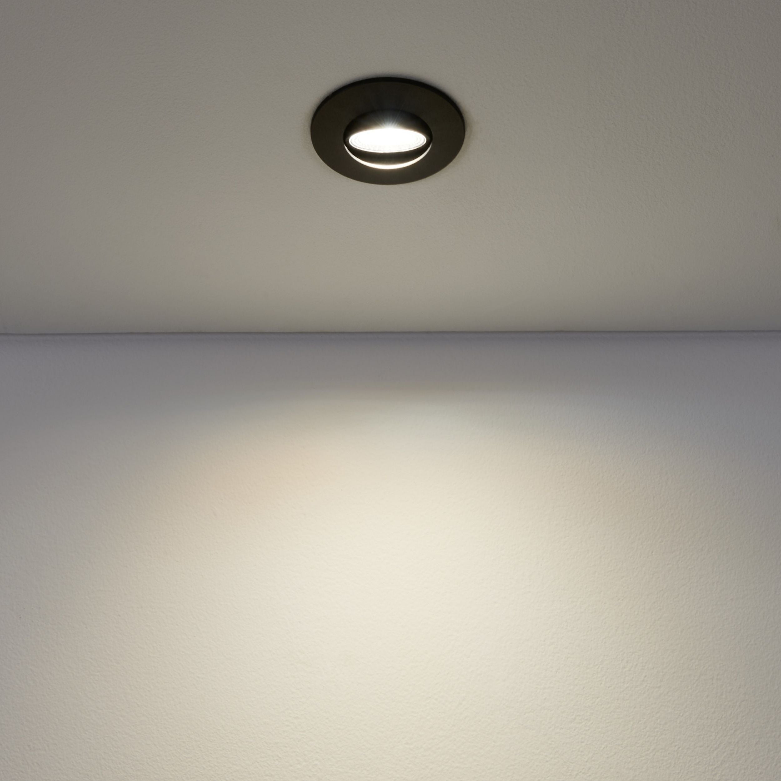 Eglo EU GEDREZ Recessed LED Light – Black, CCT Selectable, High Output, Warm to Cool White, Slim Indoor Downlight