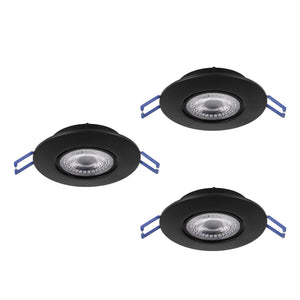 Eglo EU GEDREZ Recessed LED Light – Black, CCT Selectable, Warm to Cool White, Slim Indoor Ceiling Downlight